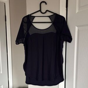 Lululemon Athletica Black Mesh Short Sleeve Tee